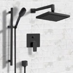 Remer SFR54 Matte Black Rain Shower System with Handheld, Rain Shower Head, Shower Faucet Set
